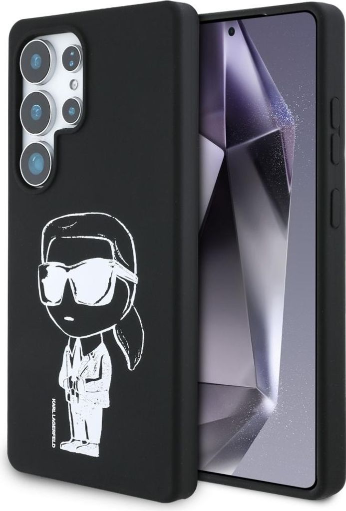 Karl Lagerfeld Silikon Graffiti Ikonik Bedrucktes Logo MagSafe Samsung Galaxy S25 Ultra schwarz