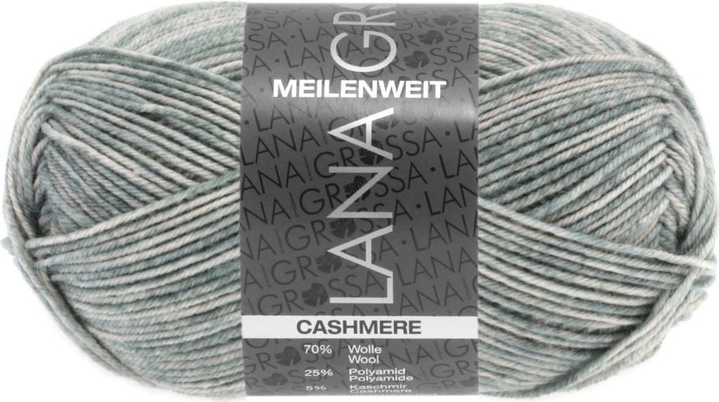 LANA GROSSA MEILENWEIT 50 CASHMERE - Farbe: 2 Hellgrau meliert