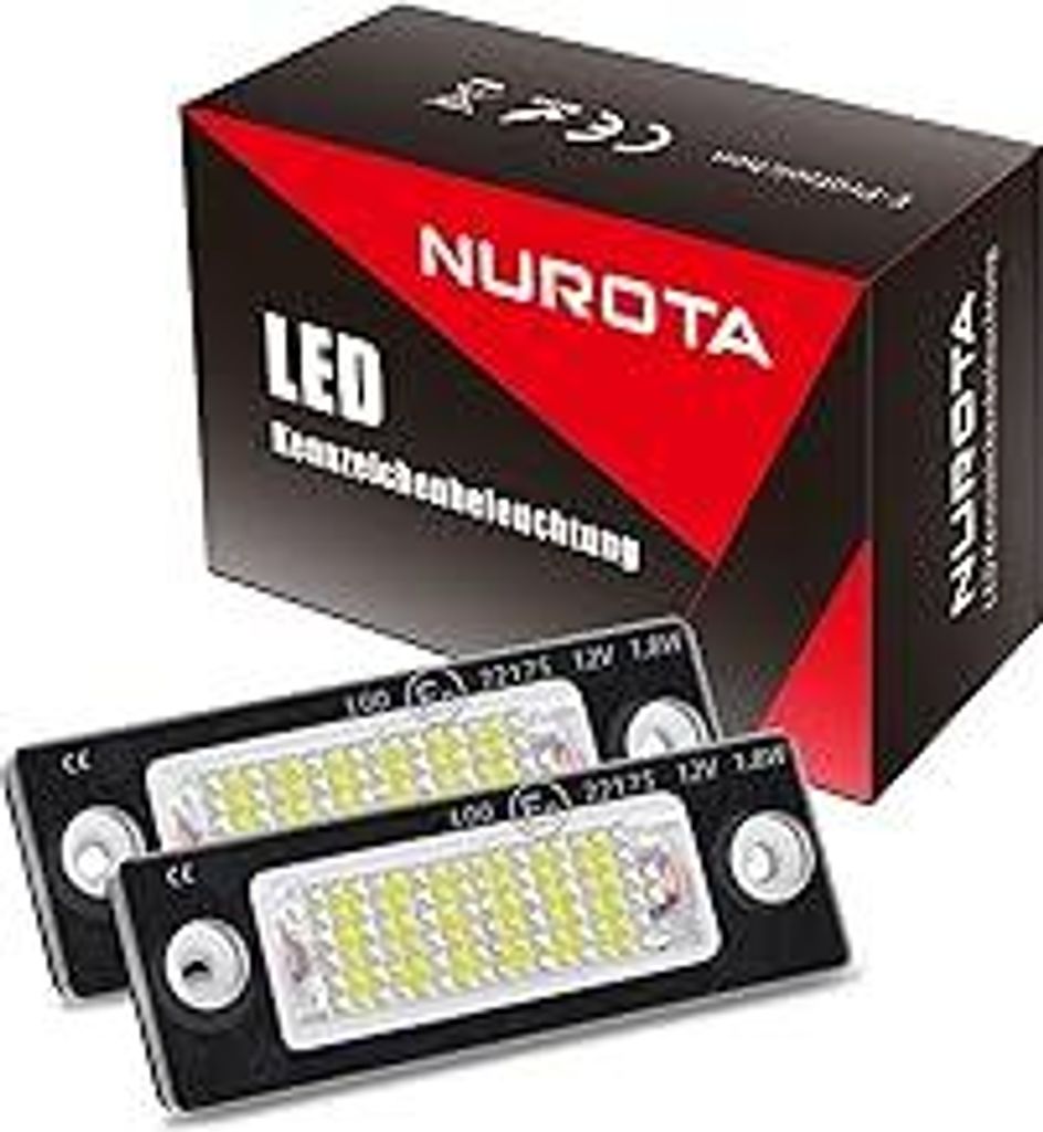 motoeye LED Kennzeichenbeleuchtung mit E-Prüfzeichen für Golf Passat Variant Jetta Touran T5 Caddy Superb Octavia, Premium LED Nummernschildbeleu...