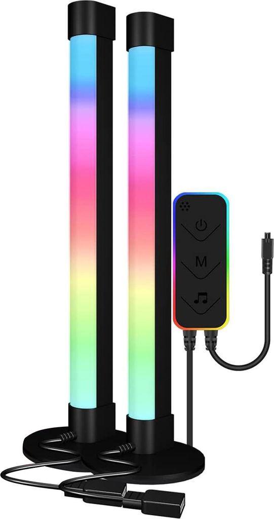 MODFU Nachtlichter Bluetooth, RGB TV Hintergrundbeleuchtung, Musikgesteuerte LED-Lichter, Ambiente Beleuchtung, RGB LED Beleuchtung mit Soundsteuerung