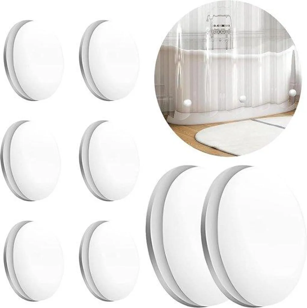 Poids de rideau de douche aimanté étanche en silicone lot de 8 pièces