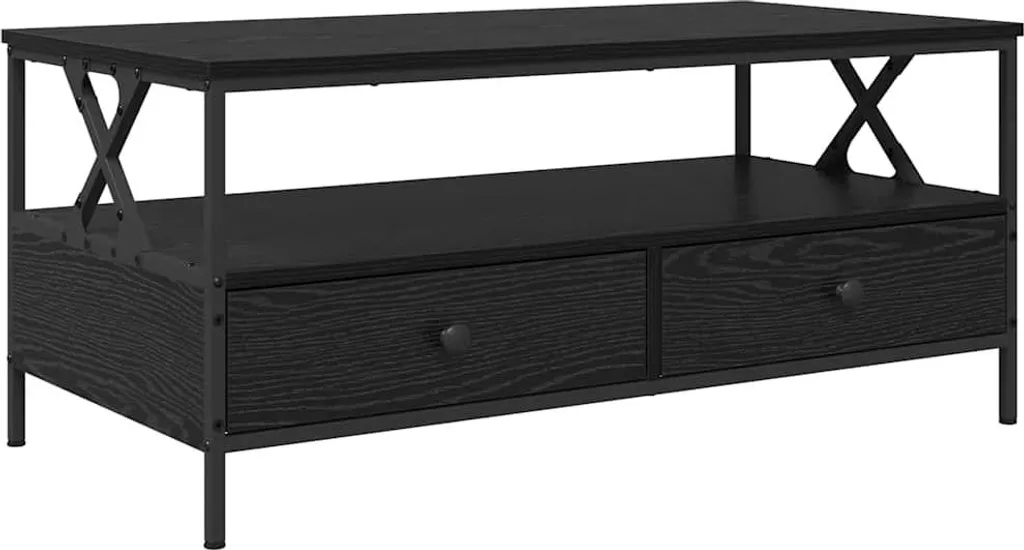 vidaXL Tavolino Rovere Nero 100x51x45 cm | Soluzione Living Elegante