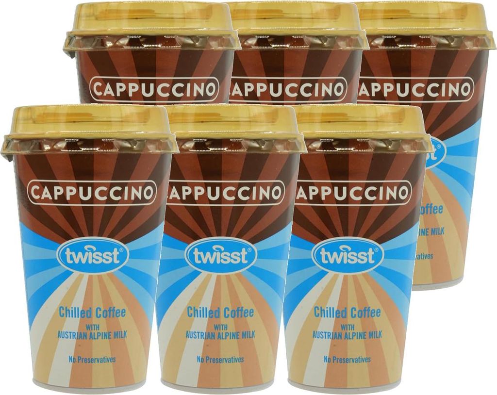 Twisst Cappuccino Eiskaffee Cup mit Alpenmilch 230ml 6er Pack