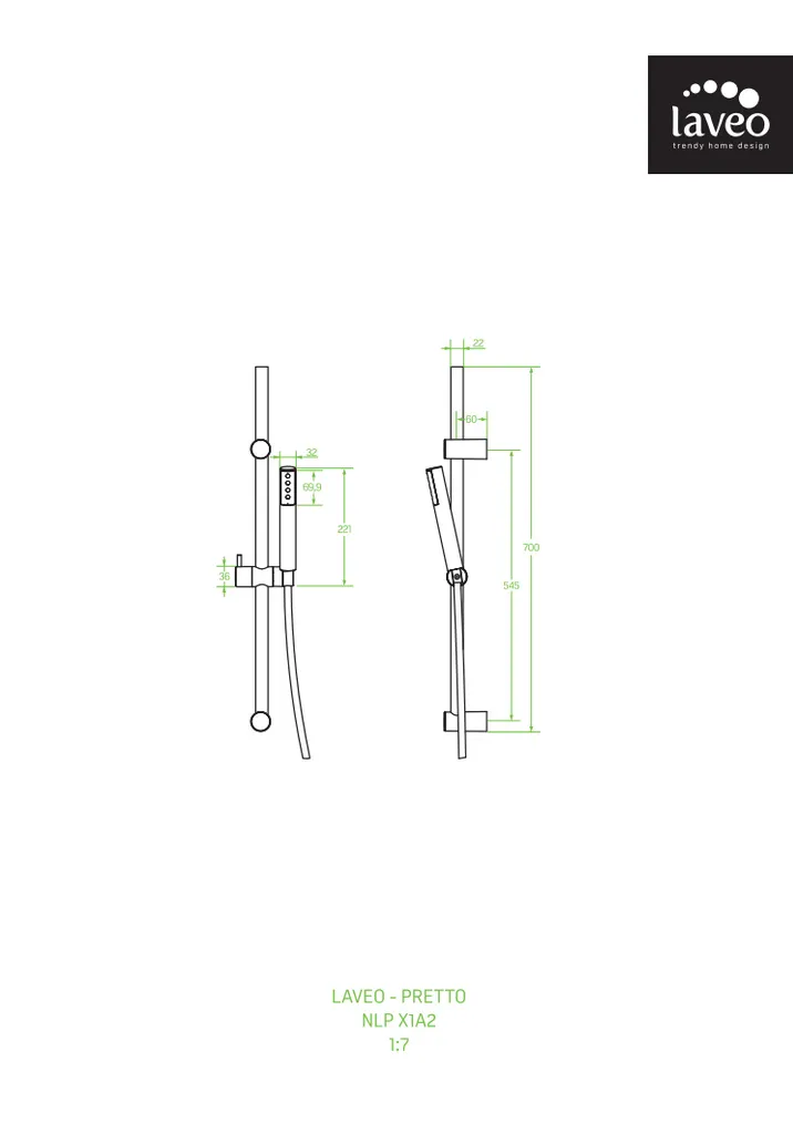 Set de douche avec barre graphite et douchette - Solution calcaire et design - 2