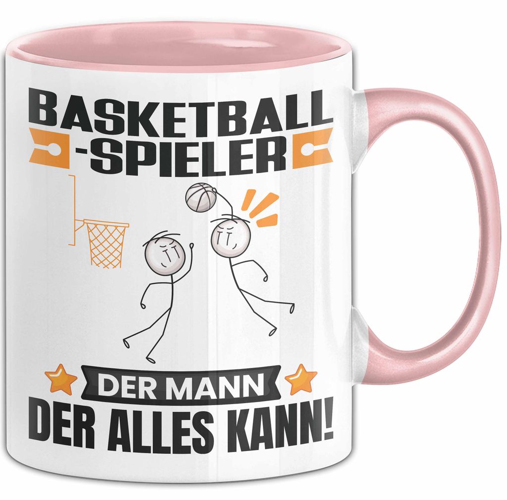 Basketballspieler Tasse Geschenk für Basketballspieler Der Mann Der Alles Kann Geschenkidee zum Geburtstag (Rosa)