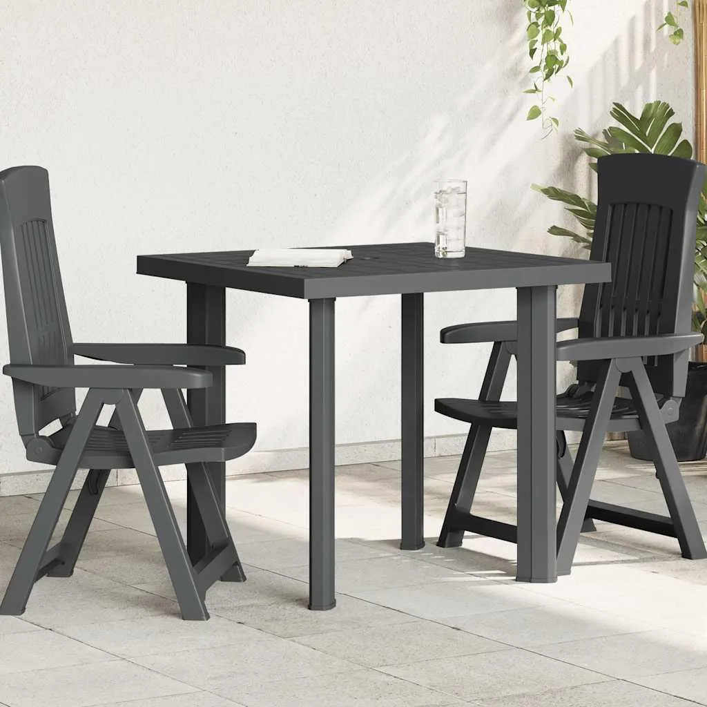 vidaXL Tavolo da Giardino Antracite 80x75x72 cm - Plastica Robusta