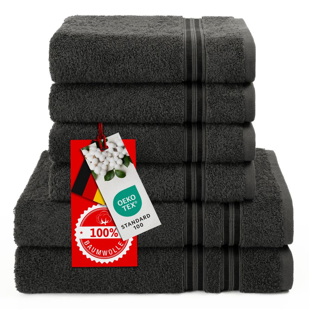 Hammetex Handtücher Set 6-teilig – 2 Badetücher 70x140 cm, Produktbild 