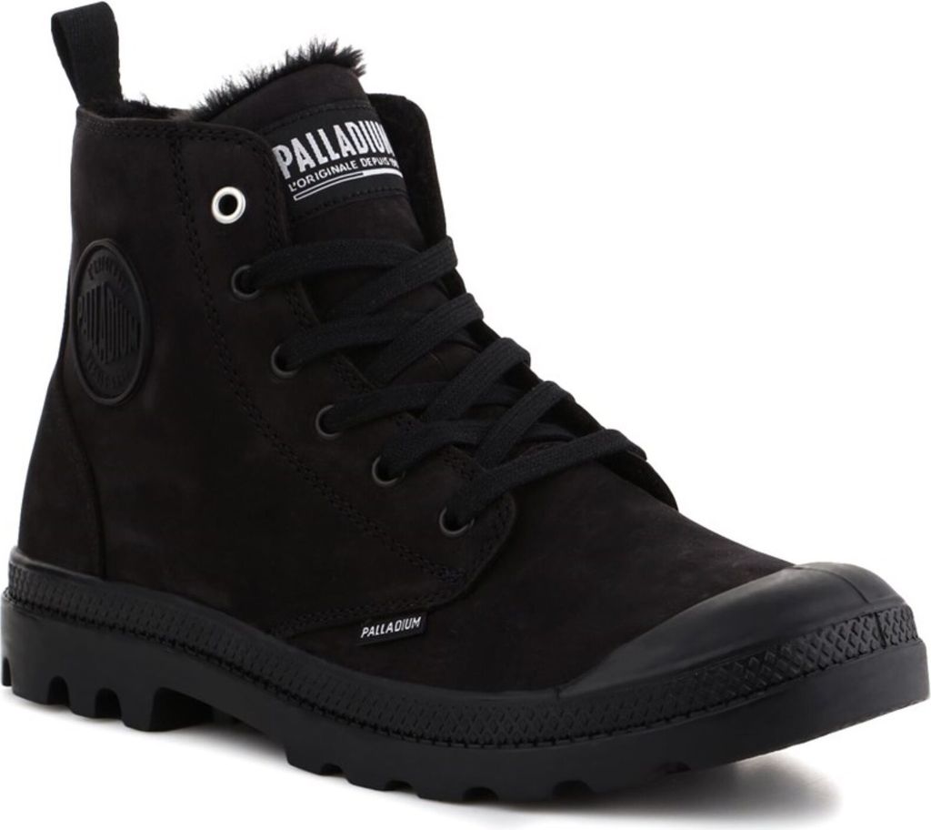 PALLADIUM Pampa HI ZIP WL - Herren Winter Stiefel Boots Gefüttert Leder Schwarz 05982-010-M , EU 40 UK 6.5