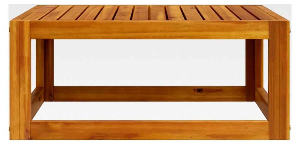 Couchtisch aus massivem Akazienholz 68x68x29 cm mit wetterfestem Ölfinish – langlebig und elegant für Terrasse, Garten und Poolbereich