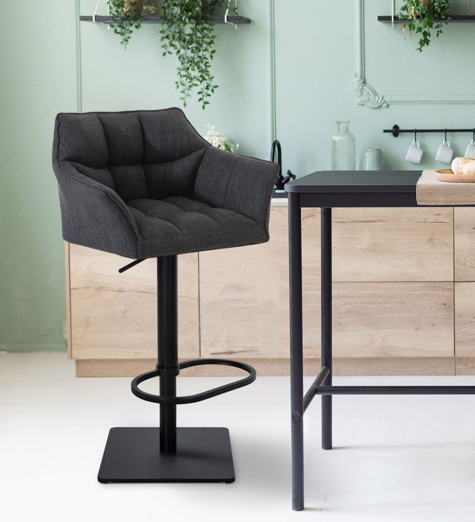 Barhocker Damaso B Stoff dunkelgrau
