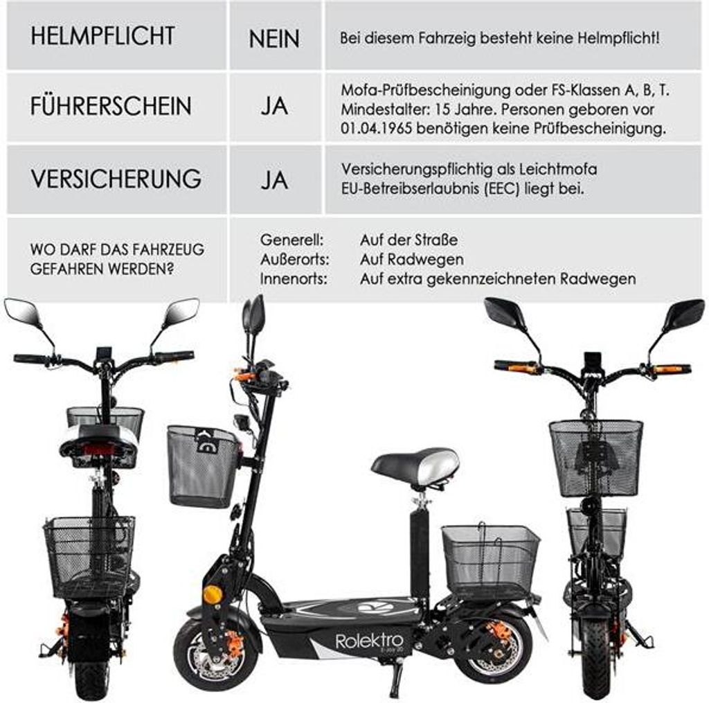 Rolektro, E-Joy 20 Lithium, Schwarz, 36V-20AH Akku, 500 Produktbild 10