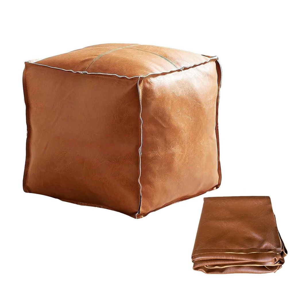 Unstuffed Pouf Ottoman Bezug, Quadratischer Sitzpouf aus Produktbild 