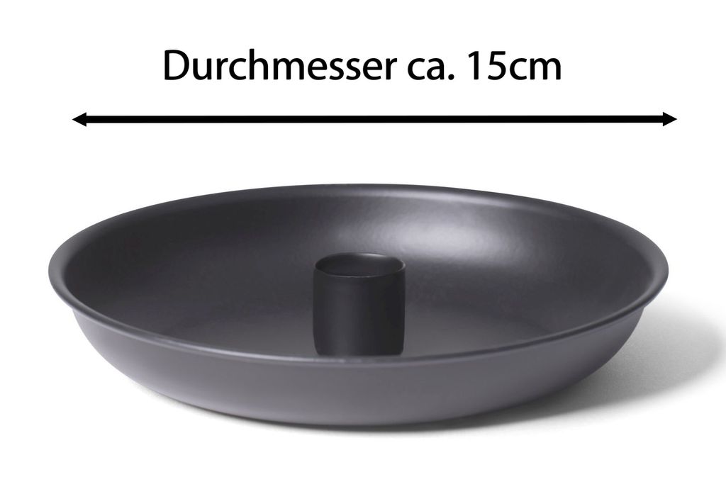 Novaliv 4x Kerzenhalter 15cm Metall Stabkerzenhalter SCHWARZ Stabkerzen Tafelkerzen Kerzenständer candle holder Kerzenteller Kerzenpin Adventskran...