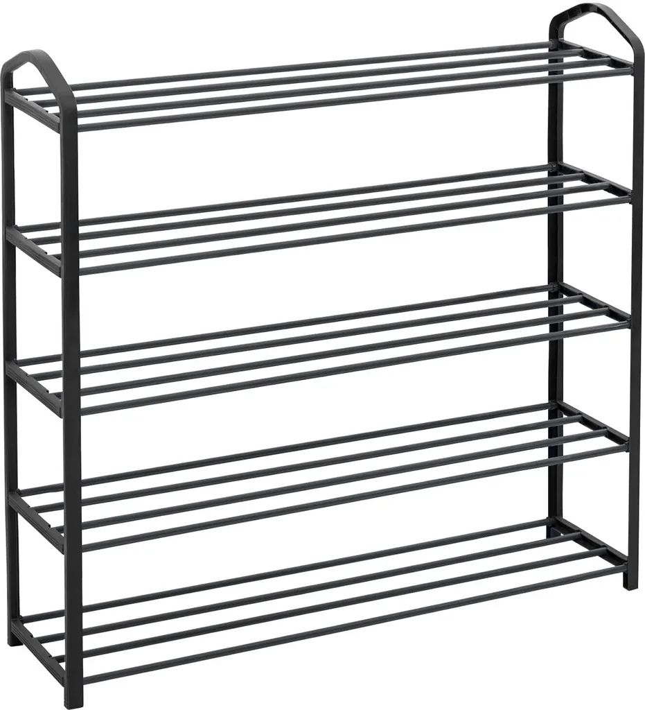 Rootz Étagère à Chaussures Grise - Support de Rangement 80 x 20,6 cm