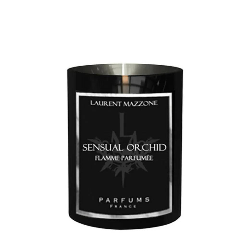 Bougie Parfumée Longue Durée Orchidée Sensuelle Laurent Mazzone Noir 300g