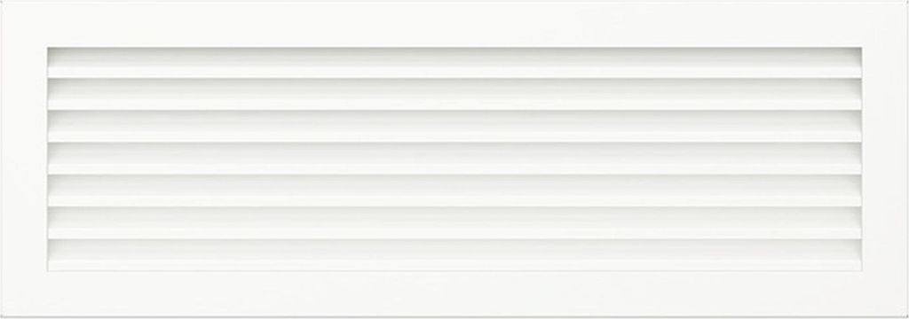 Kaminlüftungsgitter Weiß FLAT 17x49 cm – Lüftungsgitter für Kamin, Ofen oder Wand – Metall, rechteckig
