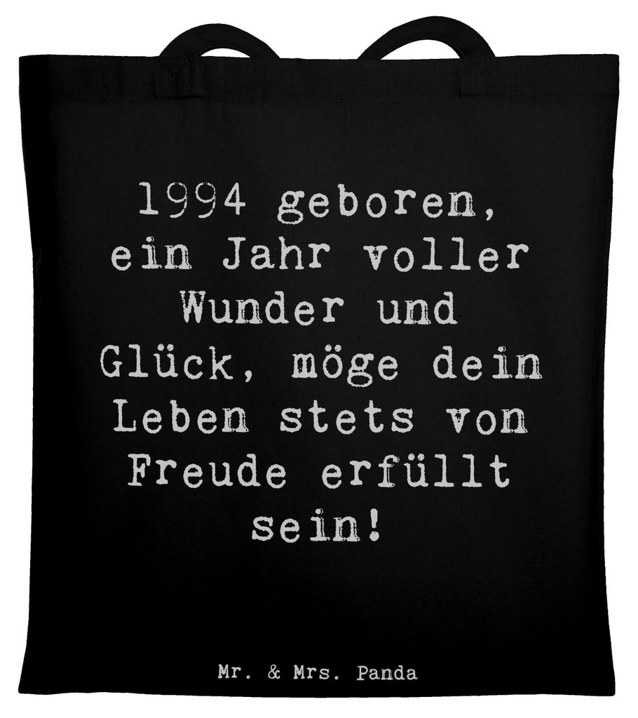 Mr. & Mrs. Panda Tote Bag Spruch 1994 Geburtstag - Schwarz - Geschenk, Geburtsjahr, Tasche, Erinnerungen, Geburtstagsgeschenk, geboren, Laptoptasch...