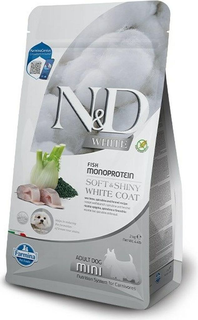 N&D WHITE DOG Adult Mini Sea Bass&Spirulina&Fenn 2kg Immagine del prodotto 