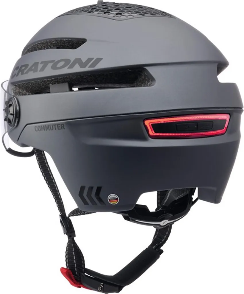 Casque de vélo urbain CRATONI Ebike gris foncé idéal pour le vélotaf