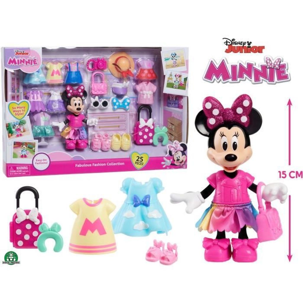 Disney Minnie, Fashion Box, 25 Teile, darunter 1 bewegliche Minnie-Figur 15 cm, Spielzeug für Kinder ab 3 Jahren, MCN30