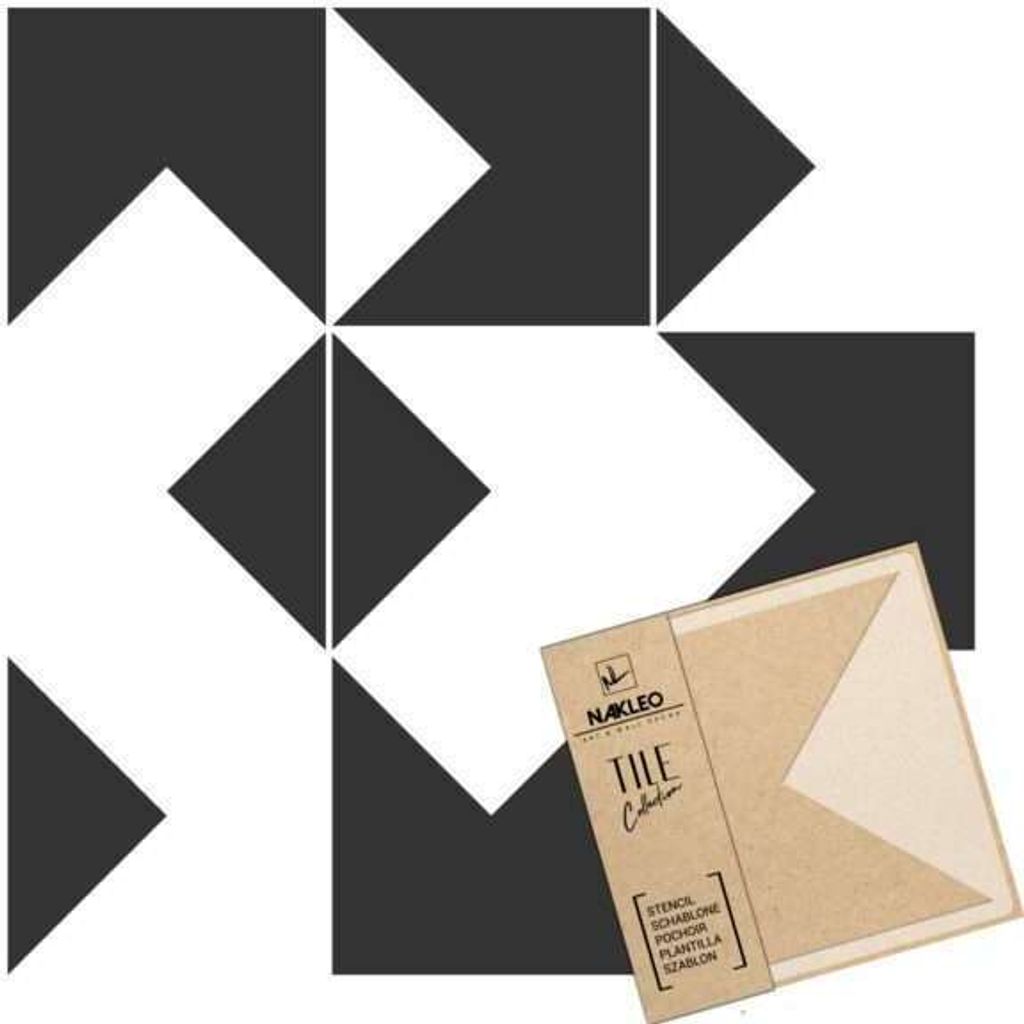 Tile Fliesen Schablone zum Malen 2 Stück Set 10x10 cm, Mirandela Geometrisches Mosaik, Kunststoff Wiederverwendbare Bodenschablone DIY