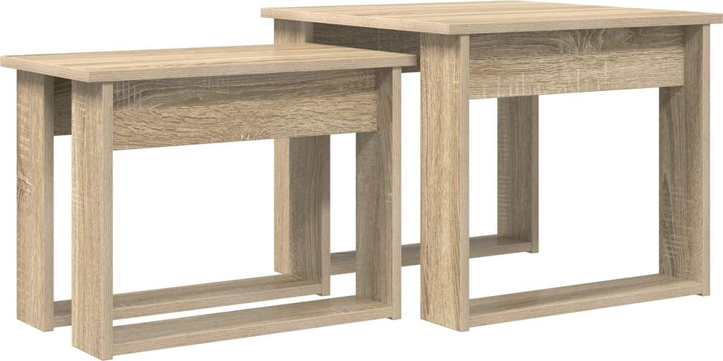 vidaXL Kaffeetisch Set 2 pcs Sonoma-Eiche Holzwerkstoff