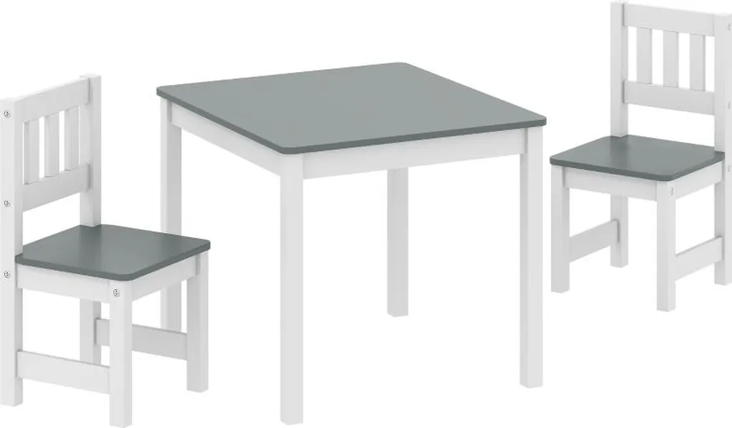 Ensemble de sièges pour enfants gris, petite table et deux chaises