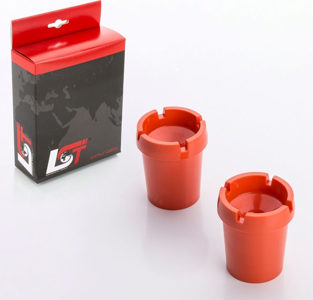 2x Aschenbecher Sturmaschenbecher rauchfrei Getränkehalter orange Kunststoff