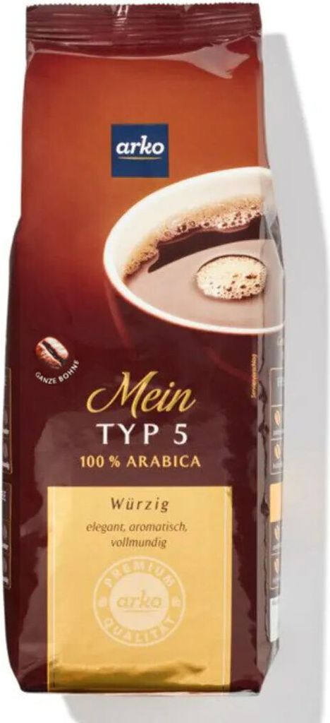 Kaffee Typ 5 von arko, 500g Bohnen Produktbild 