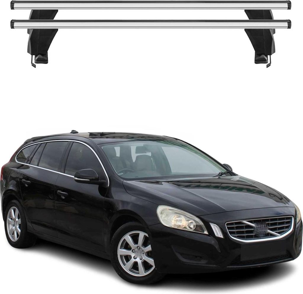 Menabo Dachträger Grundtäger für Volvo V60 2010-2013 Pre-FL 50kg Alu Silber 2x