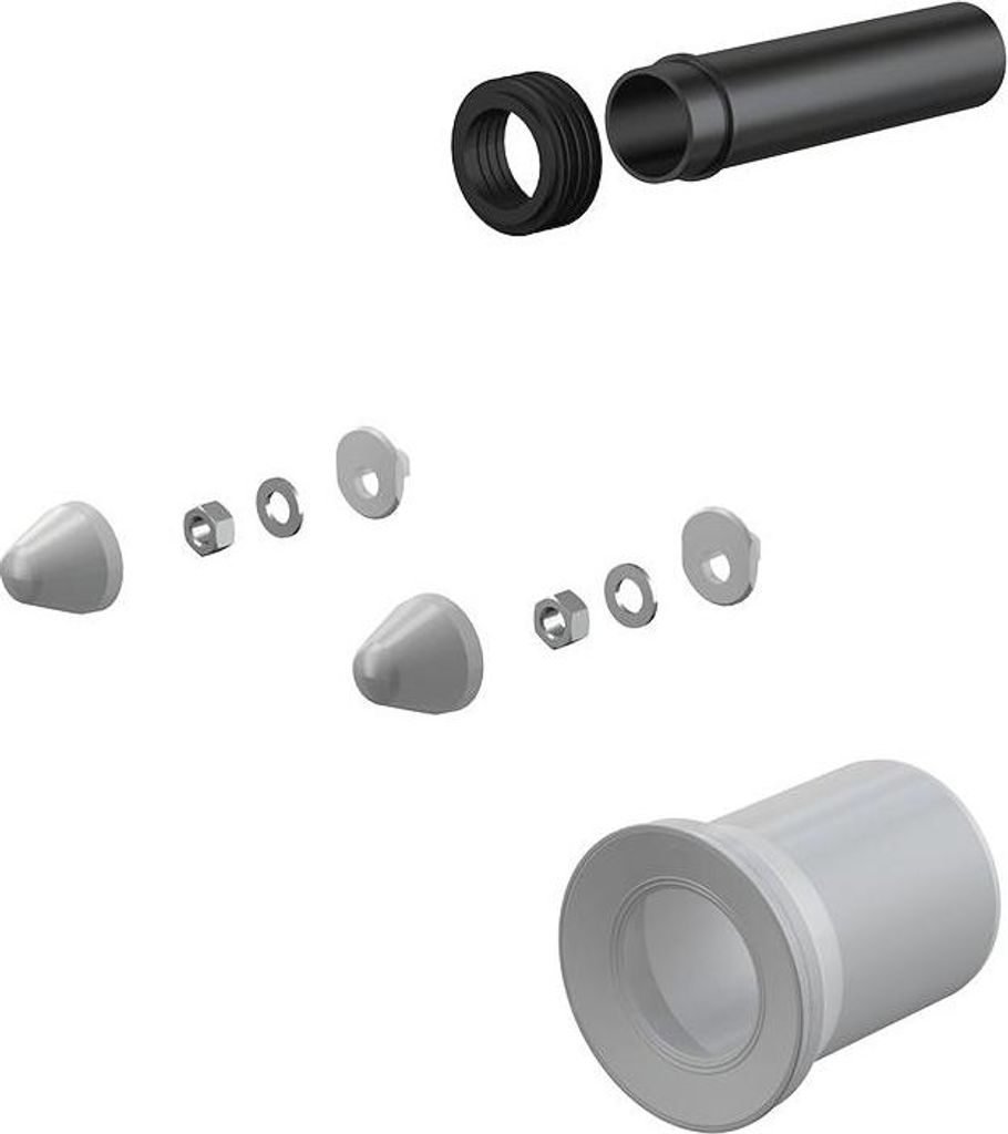 WC Zubehör komplett DN110, 200 mm, Polypropylen, weiß