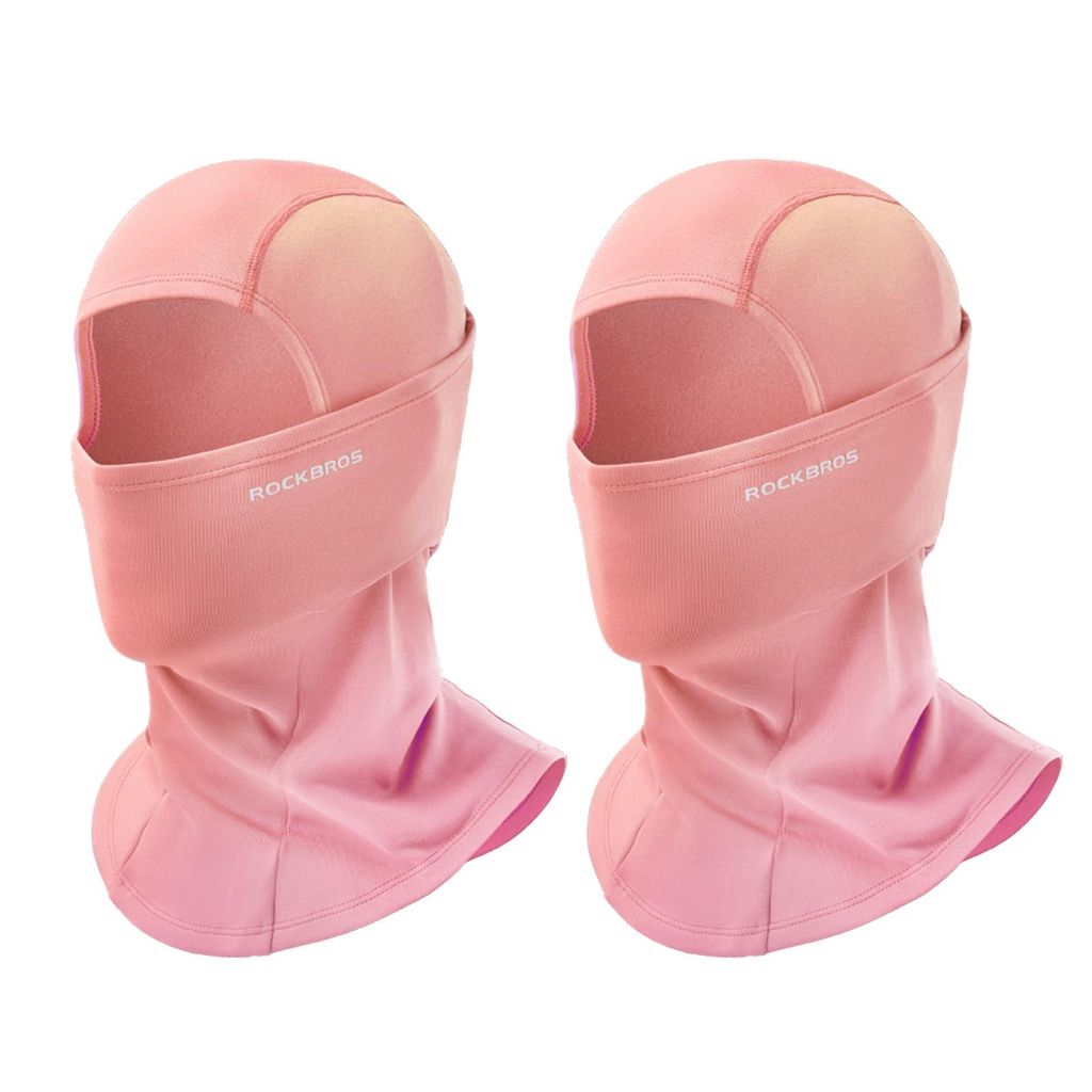 ROCKBROS 2pcs Sturmhaube Herbst Winter für Outdoorsports Fahrrad Motorrad Balaclava Reflektierend Winddicht Anti-Staub, Rosa