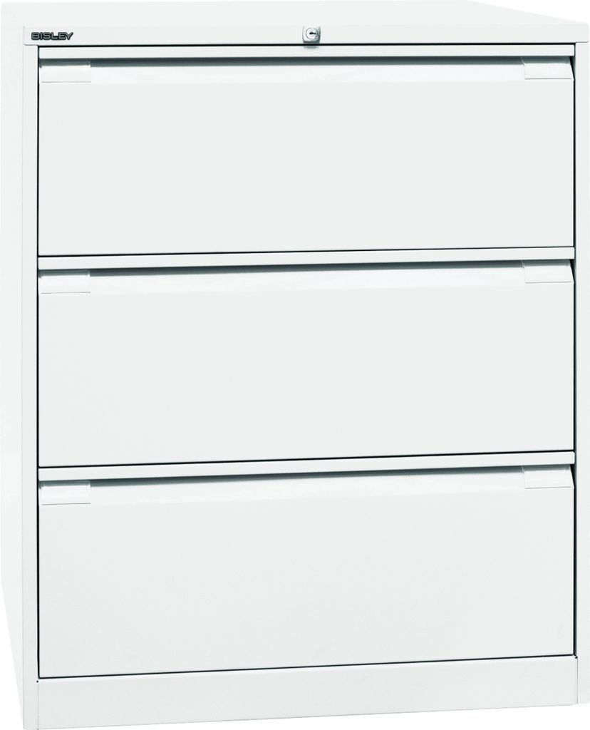 Bisley Hängeregistratur Schrank - 3 Schübe - Farbe: Verkehrsweiß