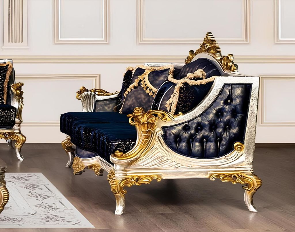Gruppe Set Sofagarnitur 3+1+1 Sitzer 3tlg. Möbel Sofas Sessel Luxus Sitz Barock