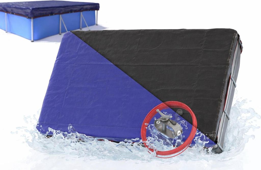 Planenfux PP102-BL rechteckige Winterabdeckung für Schwimmbecken 400x200 cm PE UV