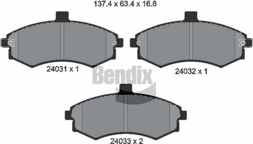 Plaquettes de frein BENDIX BPD2081 pour Elantra et Matrix OE 5810117A10