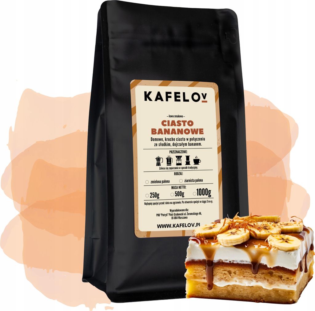 KAFELOV | Aromatischer Kaffee-BANANENKUCHEN- 250g - 100% Arabika - frisch geröstet - fruchtig und süß