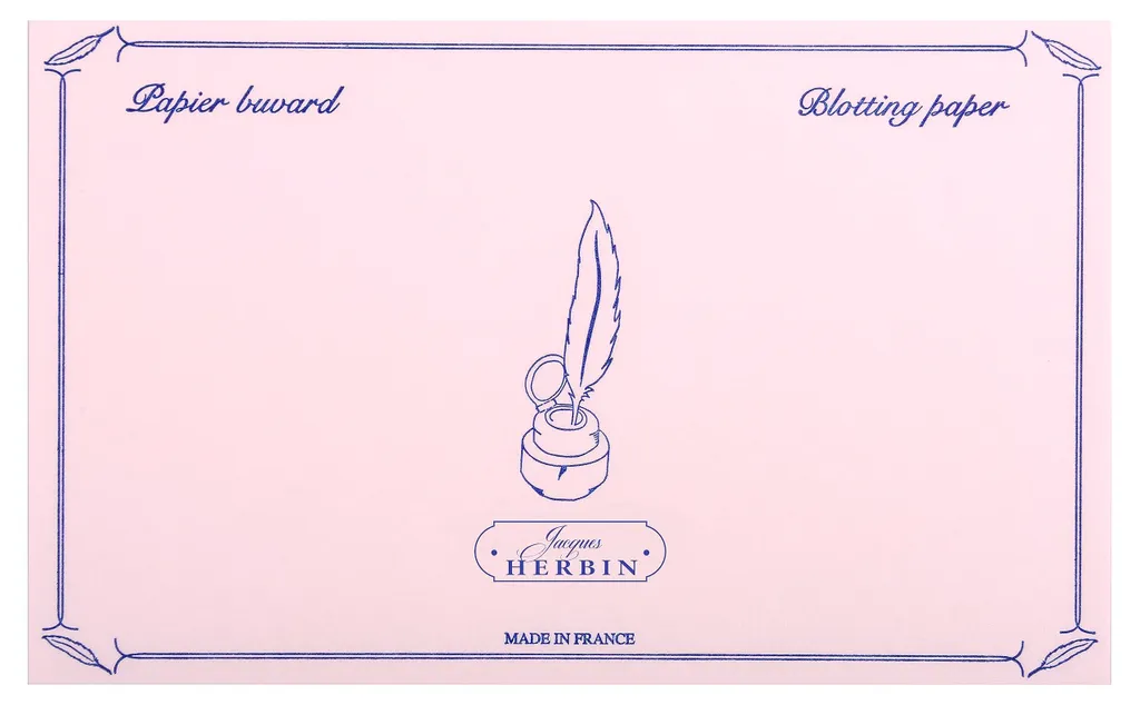 Papier buvard rose Herbin pour éviter les taches d'encre sur papier