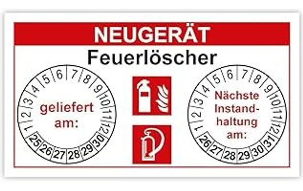 Etichette Estintore Nuovo 90x50mm - Segnaletica ISO 7010 - 20pz