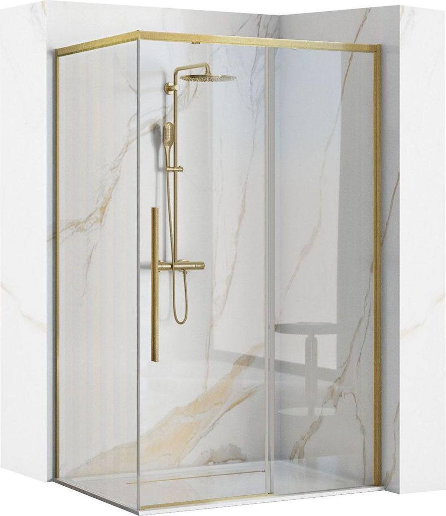 Cabina Doccia Rea Solar Brush Gold 90X120 Immagine del prodotto 