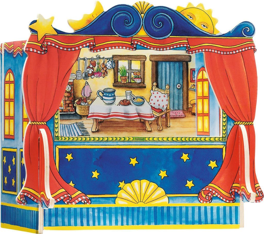 goki 51786 Teatro delle marionette a dita, colorato (1 Immagine del prodotto 