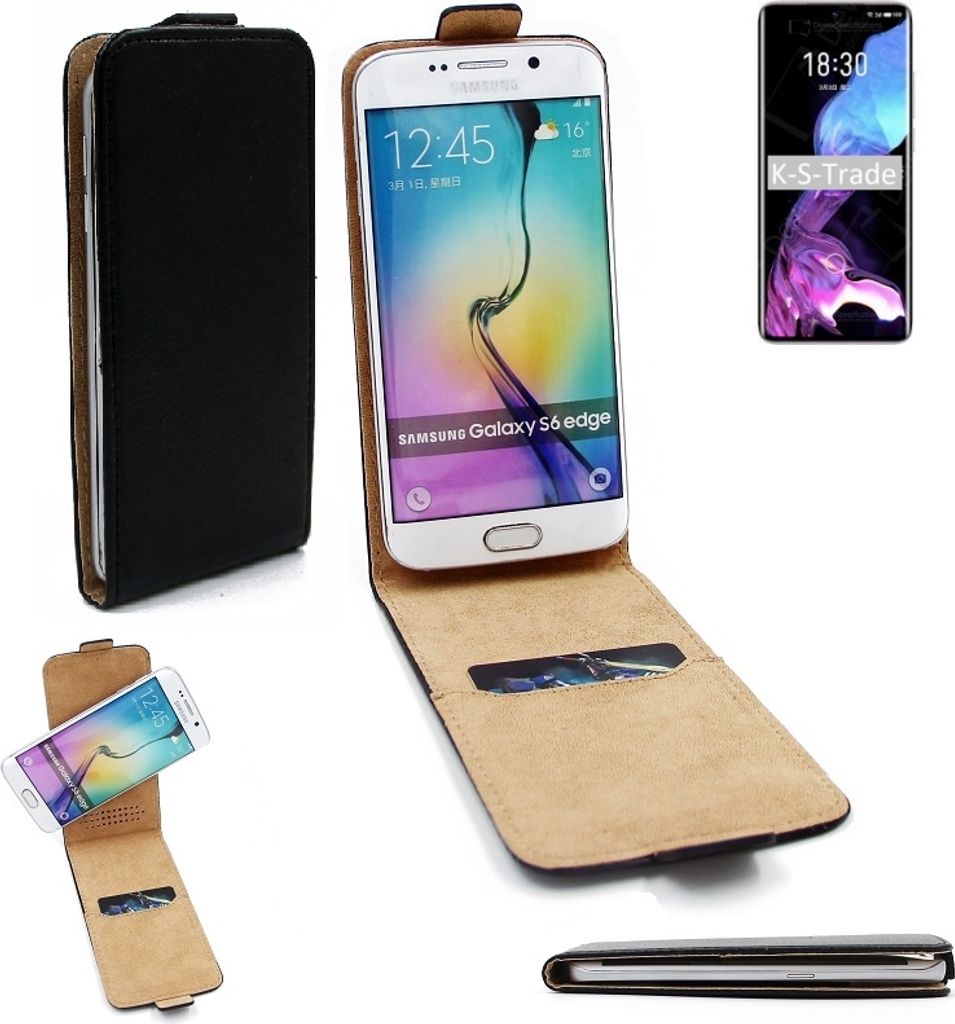 K-S-Trade Schutzhülle Handyhülle kompatibel mit Meizu 18 Flipstyle 360° Smartphone Tasche, schwarz, Case Flip cover