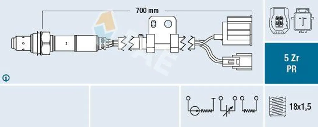 Sonde Lambda Zirconium FAE 75088 LFH1188G1D pour Système Échappement