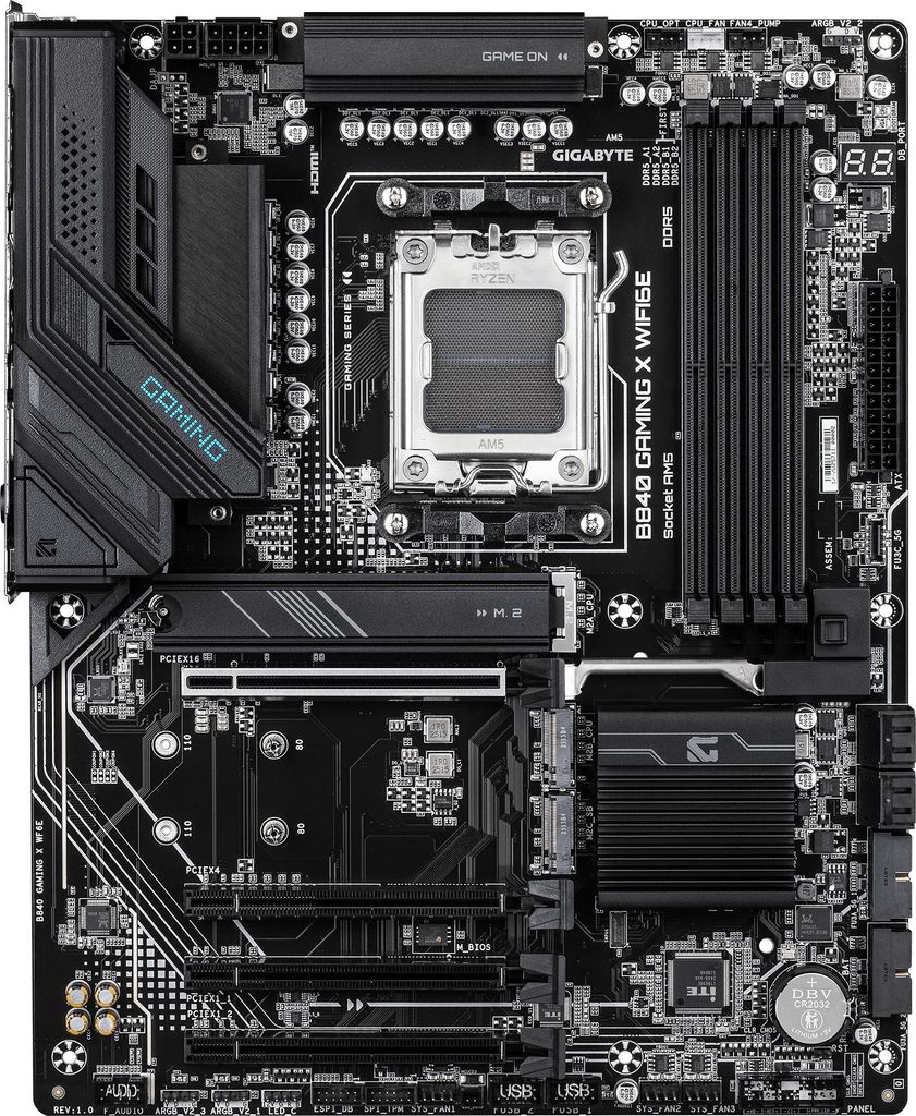 Gigabyte B840 GAMING X WIFI6E - Motherboard - ATX - Socket AM5 - AMD B840 Chipsatz - USB-C 3.2 Gen2, USB 3.2 Gen 1, USB 3.2 Gen 2, USB-C 3.2 Gen 1 ...