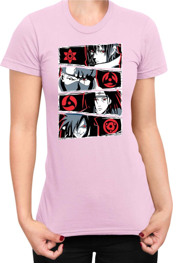 Damen T-Shirt Naruto Sharingan Users, Lady 2XL / Hellrosa