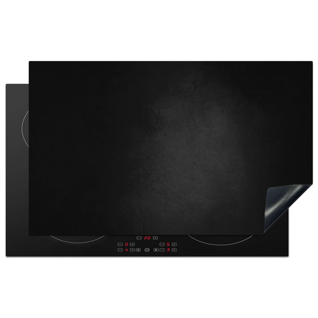KitchenYeah Herdabdeckplatte Beton - Schwarz - Grau - Strukturiert - Industriell , 85x52cm, Küche Deko, Glaskeramikkochfeld Herdabdeckung, Abdec...