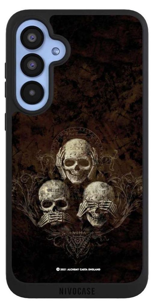 NIVOCASE Handyhülle für Samsung Galaxy A55 5G Hülle NIVOpure Case Schwarz Art Gothic Totenköpfe