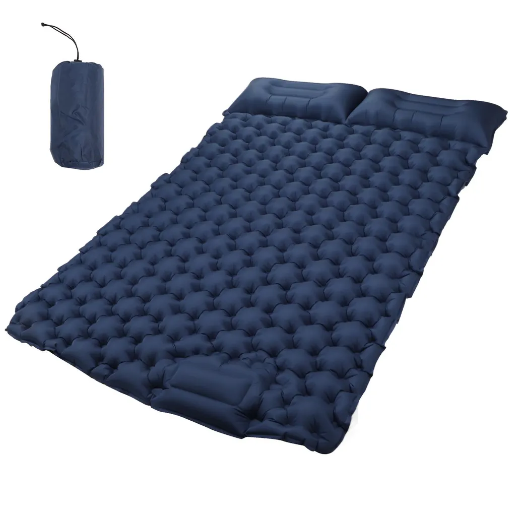 Matelas de couchage pour camping et plein air double format Navy