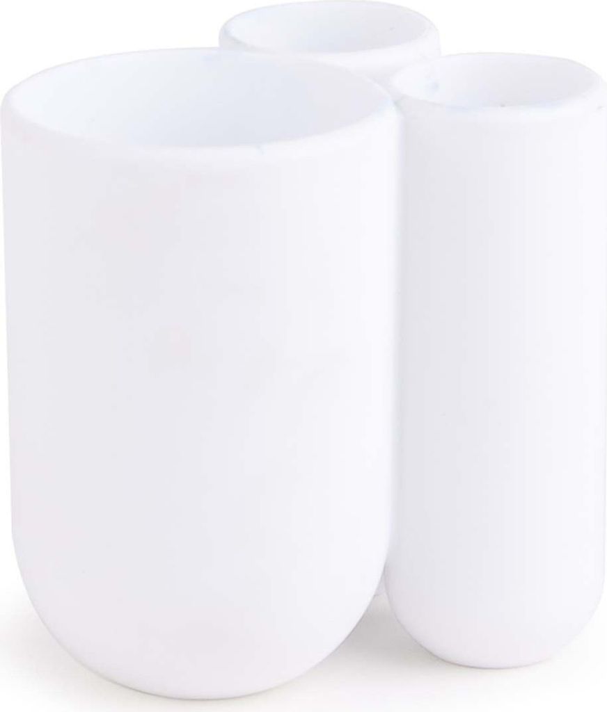 Umbra Bath Touch Zahnbürstenhalter, Zahnbürstenständer, Zahnbürste Halter, Soft Touch Kunststoff, Weiß, 023271660