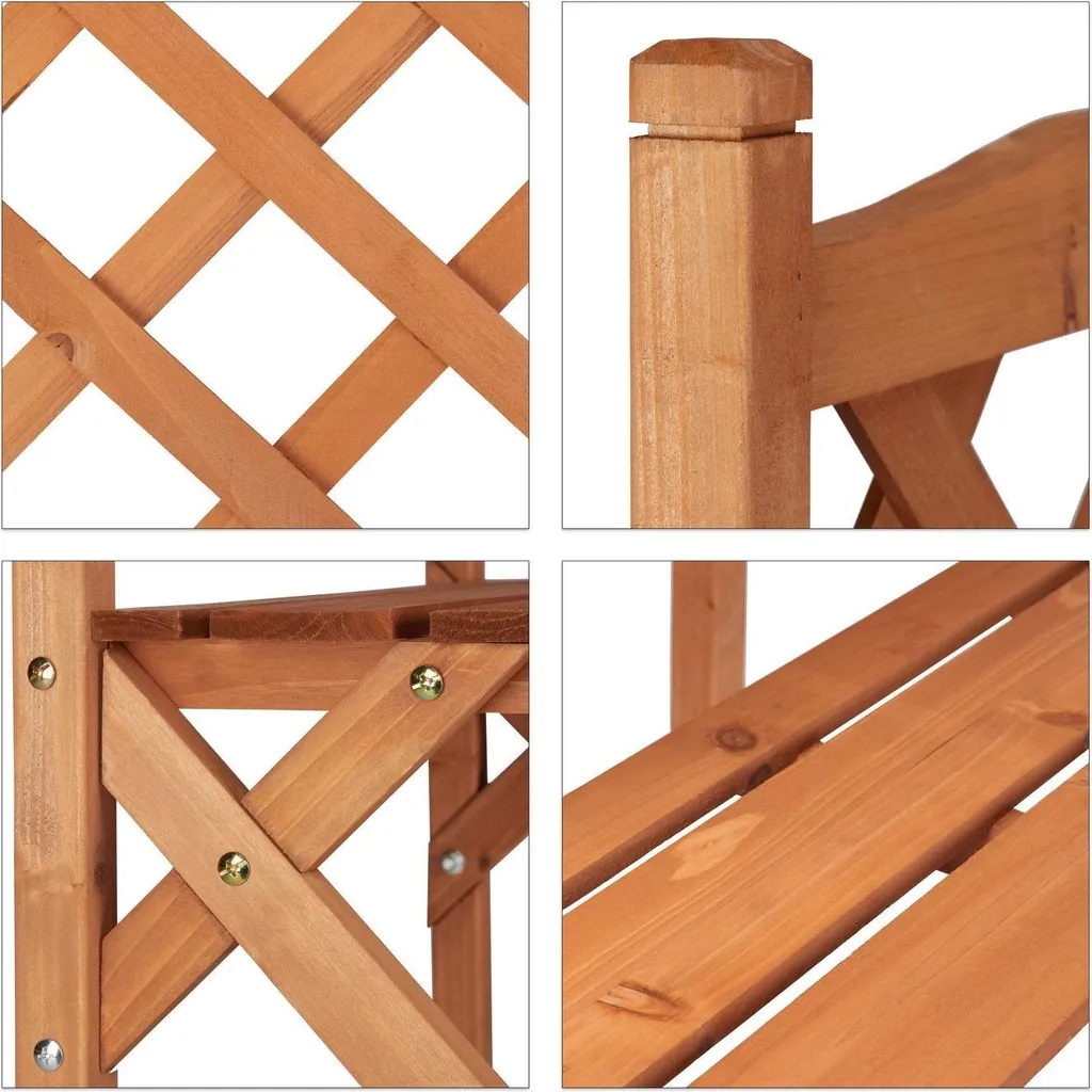 Escalier fleuri avec treillis en bois résistant aux UV et intempéries - 6